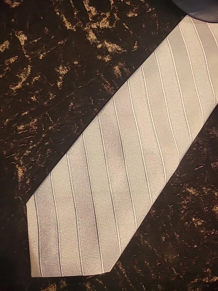 Vintage Tonino Firenze Mens Neck Tie Blue Solid Striped Professional Suit - Image 2 of 4