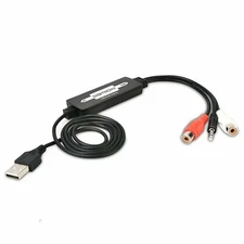 USB Audio Capture Card Grabber Vinyl Cassette Tape to MP3 Converter Windows Mac