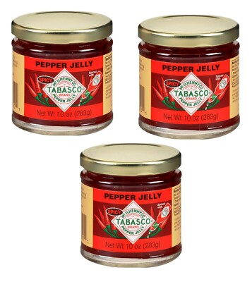 Tabasco Classic Pepper Jelly, 10 oz Glass Jar (3-Pack)   Sweet & Spicy Spread