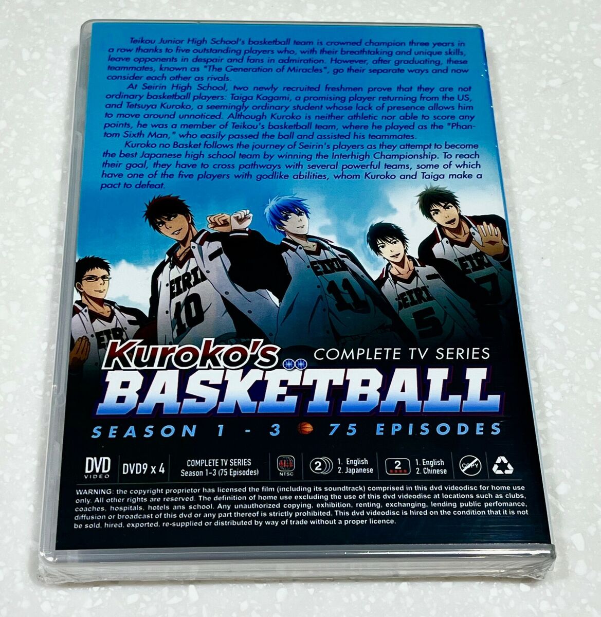 English dubbed of Kuroko's Basketball Season 1-3 (1-75End) Anime DVD Region  0