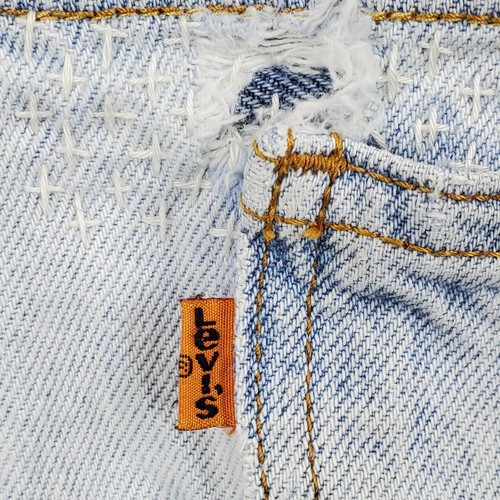 VTG Levi's Jeans Sashiko Hand Stitched Repaired Upcycle Distressed Patched 40×32