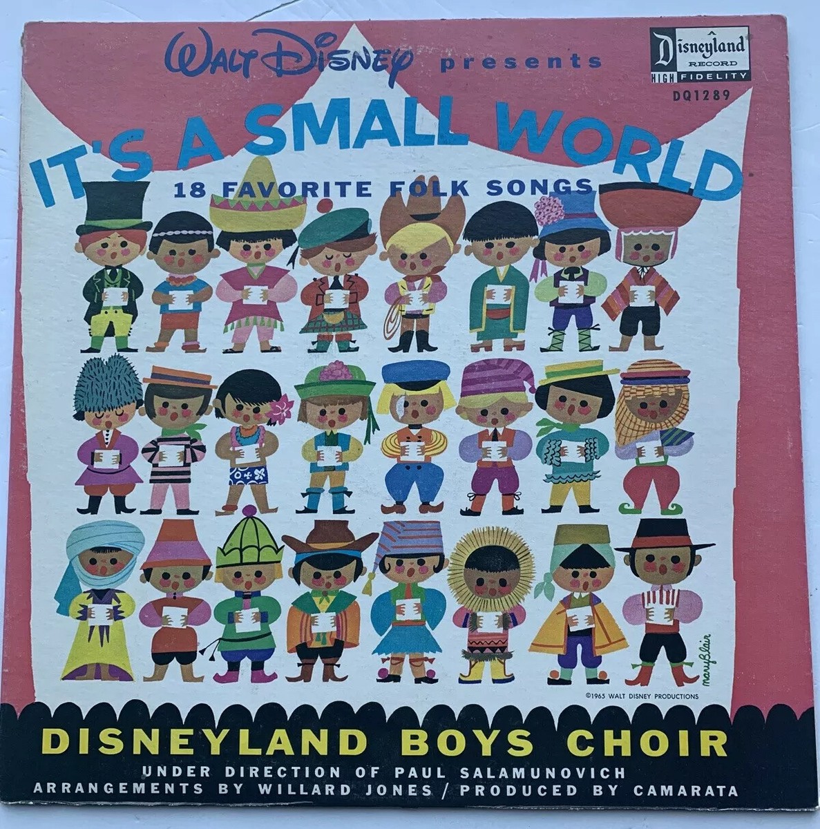 WALT DISNEY IT'S A SMALL WORLD 18 FAVOURITE FOLK SONGS LP