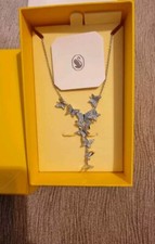 Swarovski Crystal Lilia Y Necklace, Butterfly, Blue, Rhodium Plated 5662179