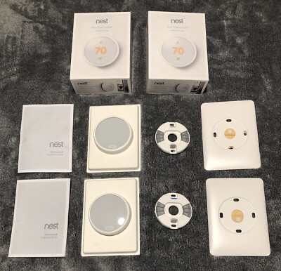 (2) Google Nest Thermostat Model A0063 Smart Thermostat