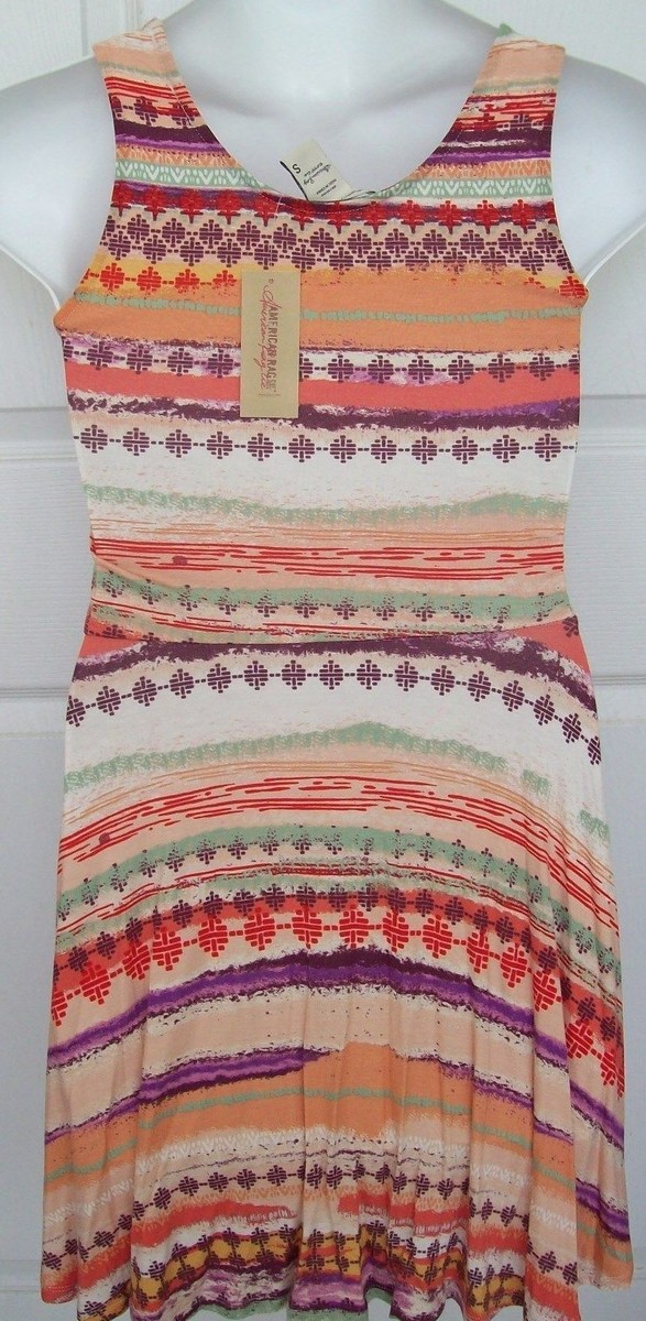 Robe D'été American Rag Cie - Taille S (Juniors) - Imprimé Multicolore, Longueur Genoux - Neuf Avec étiquette