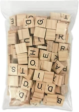 200 Pcs Scrabble Letters - 2 Complete Sets 200 Pcs in 1 Pack - Wood Tiles - Grea