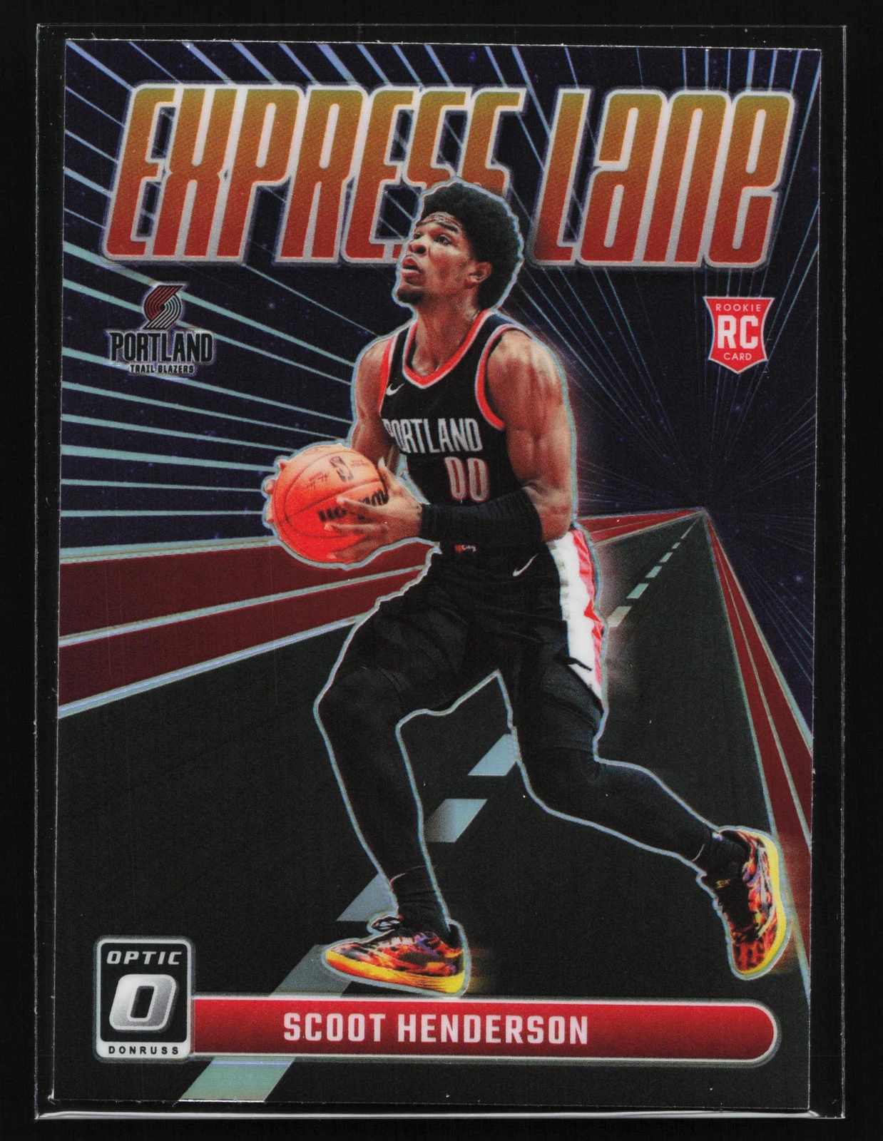 2023-24 Donruss Optic Scoot Henderson #14 Express Lane Holo Prizm RC