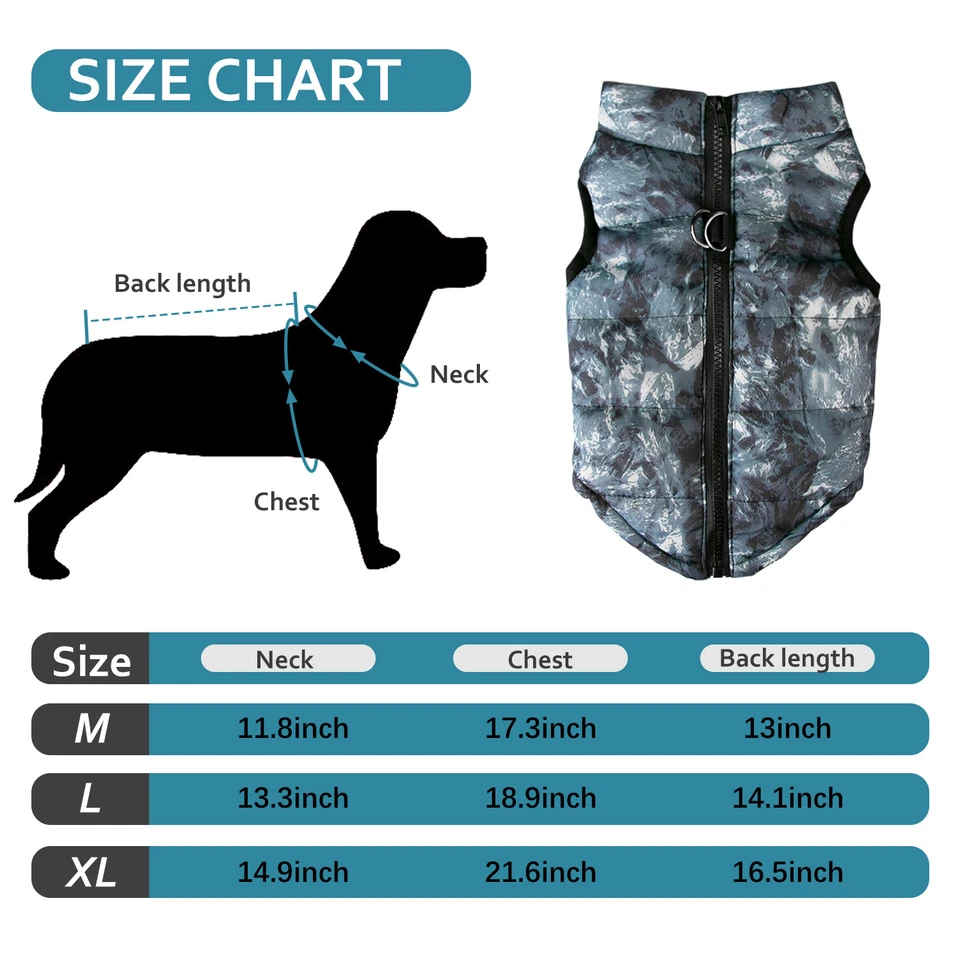 Chaleco Chaqueta Cálida Impermeable Ropa Invierno Abrigo Acolchado Pequeño/Grande EE. UU. Foto 4 de 4