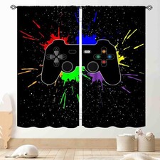 Kids Teens Gamer Curtain Gaming Window Treatments for Living Room Bedroom