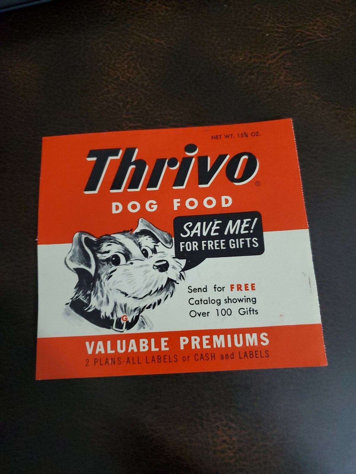 Vintage 1940s Thrivo Dog Food Can Label 1 Of 4 Versions eBay