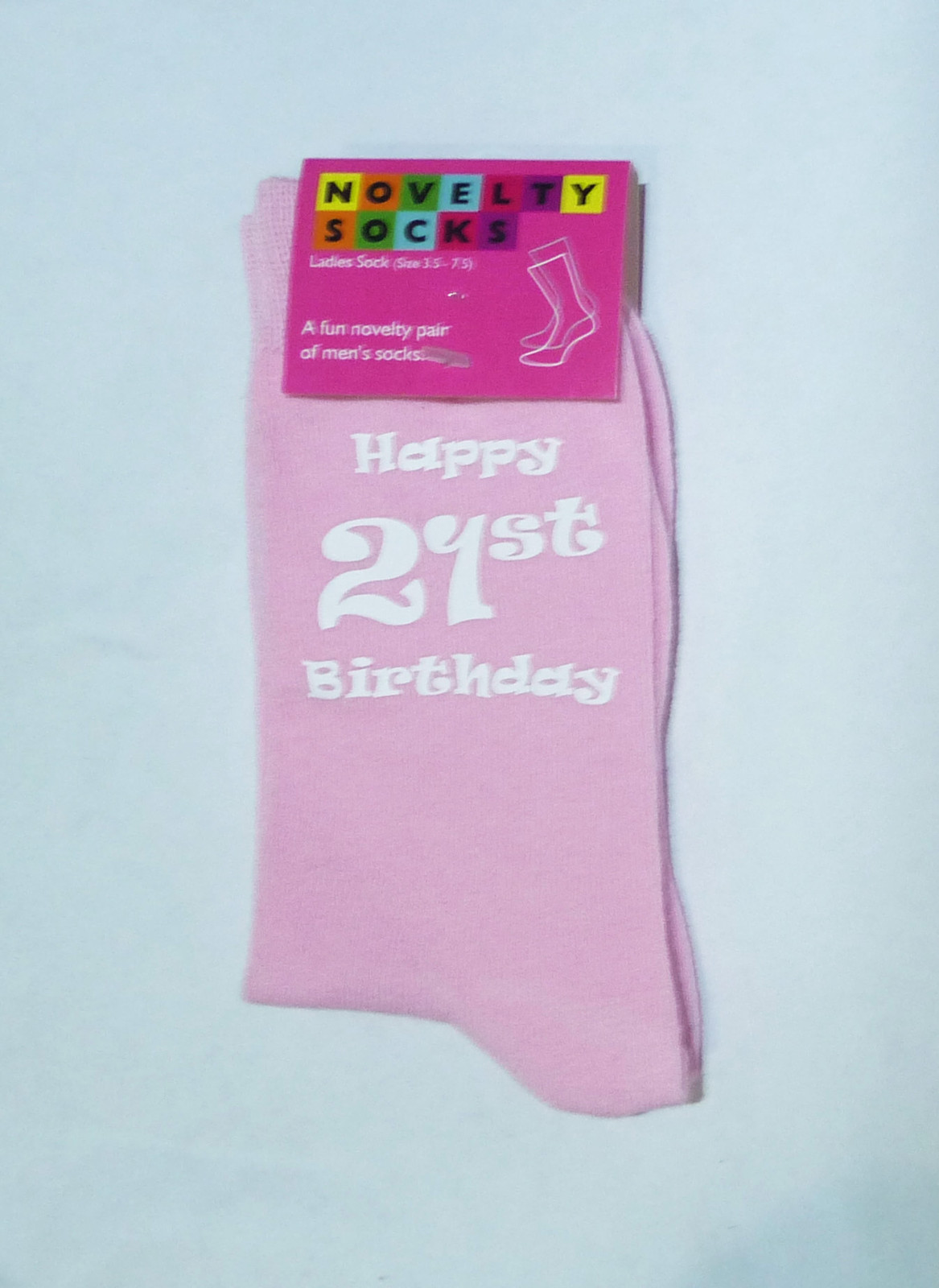Happy 21st Birthday Printed Design Ladies Pink Socks Great 21st Birthday Gift