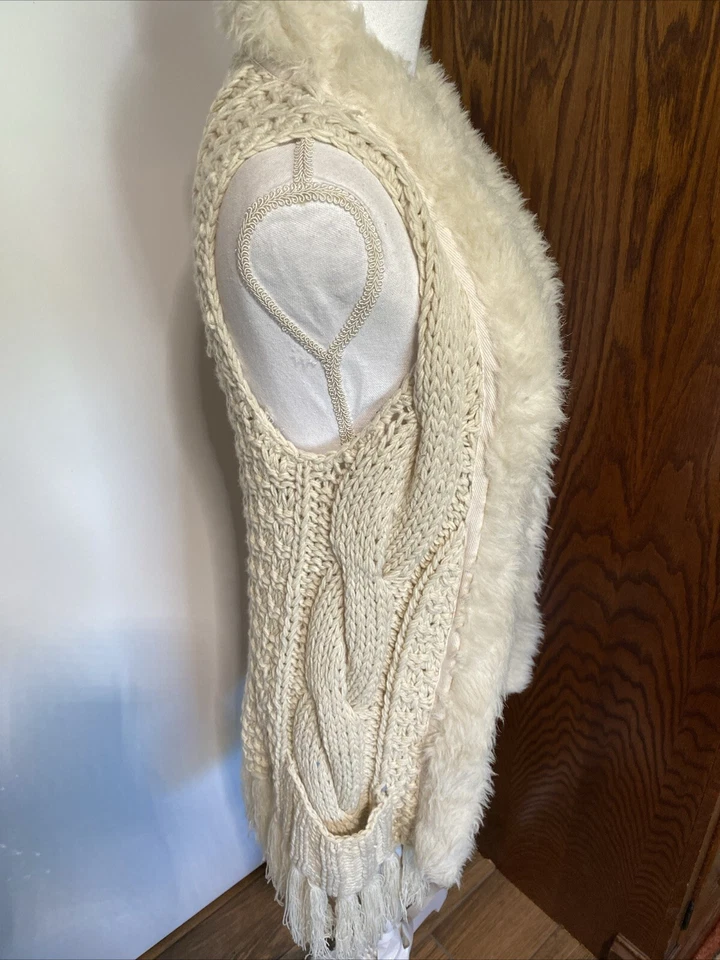 Buffalo David Bitton женщин коренастый вязаный свитер жилет с отделкой из искусственного меха размер L - Изображение 4 из 4