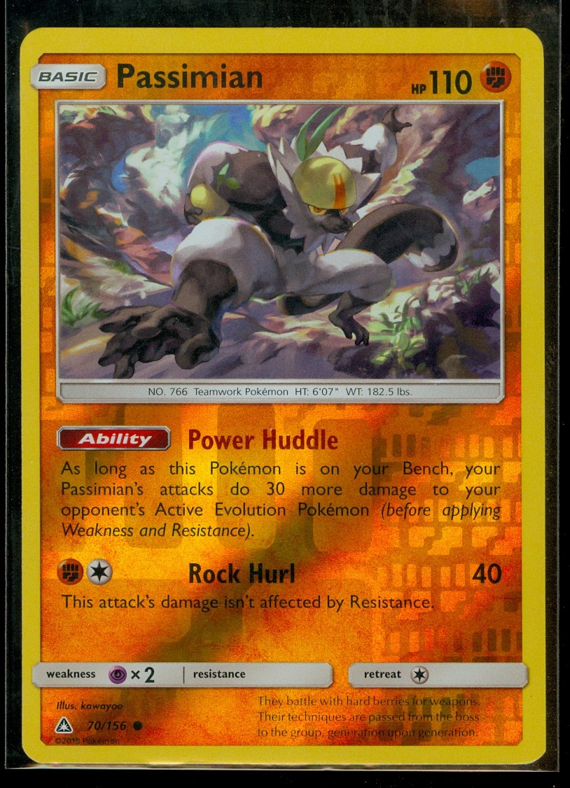 Pokemon PASSIMIAN 70/156 - Ultra Prism Rev Holo - MINT