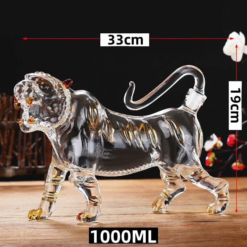 500ML/1000ML Tiger Barware Lead Free Whiskey Decanter for Liquor Scotch Bourbon - Picture 6 of 6