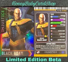 Injustice Arcade Limited Edition Beta Card 35 Regime Black Adam Holofoil OOP