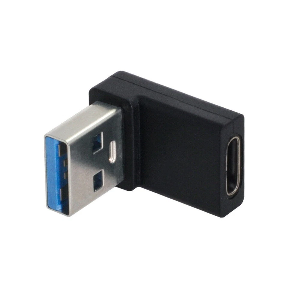 USB-C Type C Female 90 Degree Up Angled to USB3.0A Male Data Adapter for Laptop - Image 3 of 4