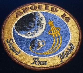 BEAUTIFUL APOLLO 14 EMBROIDERED PATCH ABOUT 4" X 3 1/2" SHEPERD ROOSA MITCHELL