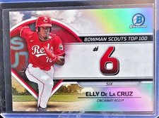 🌟ELLY DE LA CRUZ REFRACTOR🌟 2023 Bowman Chrome-Scouts Top 100-Rookie-Reds