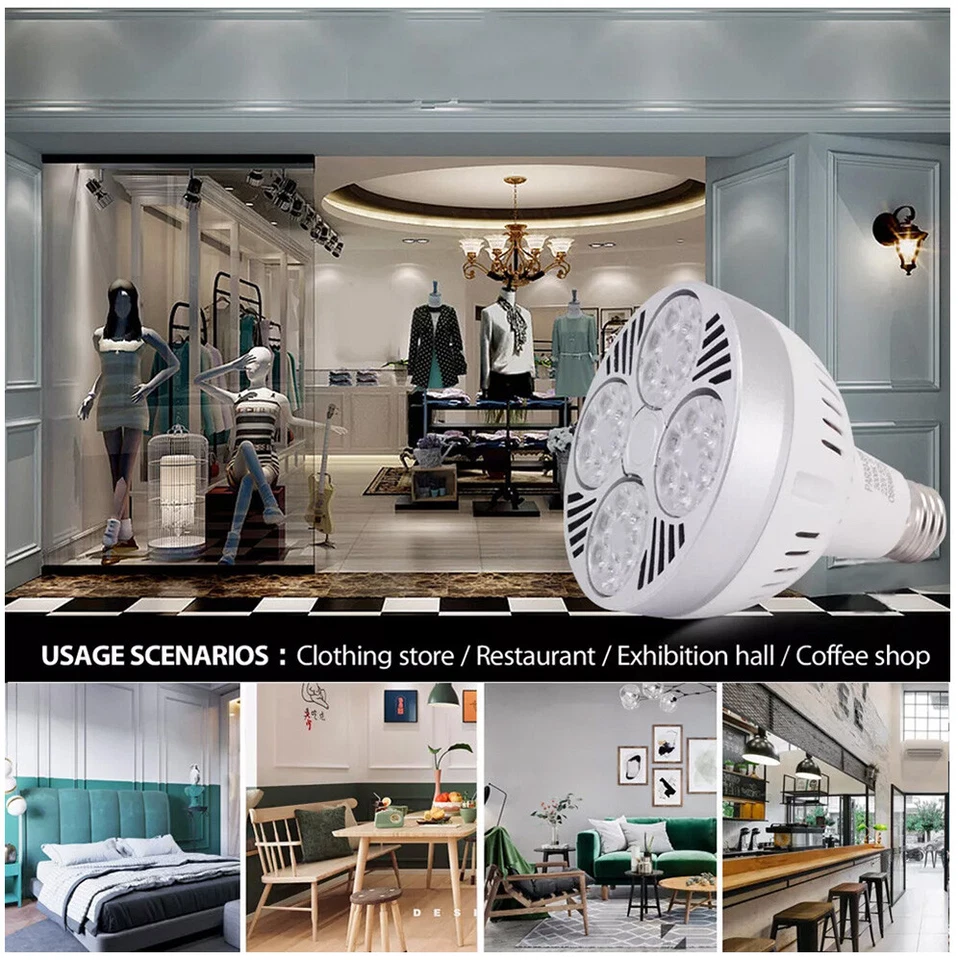 Light E27 super bright Restaurant LED Bulb 35W spotlight lamp PAR30 home studio - Image 2 of 4