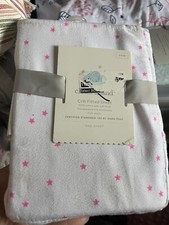 Cloud Island Stars Fitted Crib Sheet Neon pink new Baby Nursery