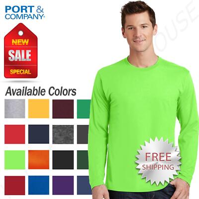 Port & Company Men's Long Sleeve Crew Neck Fan Favorite Cotton T-Shirt PC450LS