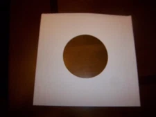 50 ct 7" 45 RPM White paper inner sleeves/hole for viewing label Record