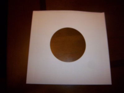 25 ct 7'' 45 RPM White paper inner sleeves/hole for viewing label Record