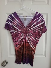 WOMENS DE CODED WEAR MULTICOLORED 1/4 SLEEVES...