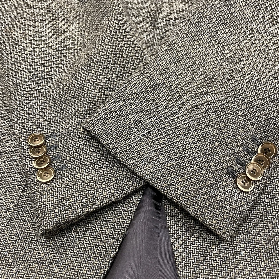 Chaqueta Blazer Suitsupply Hudson Para Hombre 44L Azul Gris Lana Mezcla Seda Texturizada Foto 3 de 4