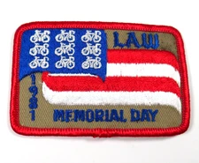 League of American Wheelmen LAW 1981 Memorial Day Patch Vintage Sew On