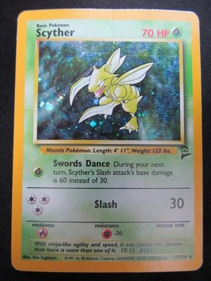 WOTC, Base Set 2, 17/130, Scyther, holo, Englische Karte MC373