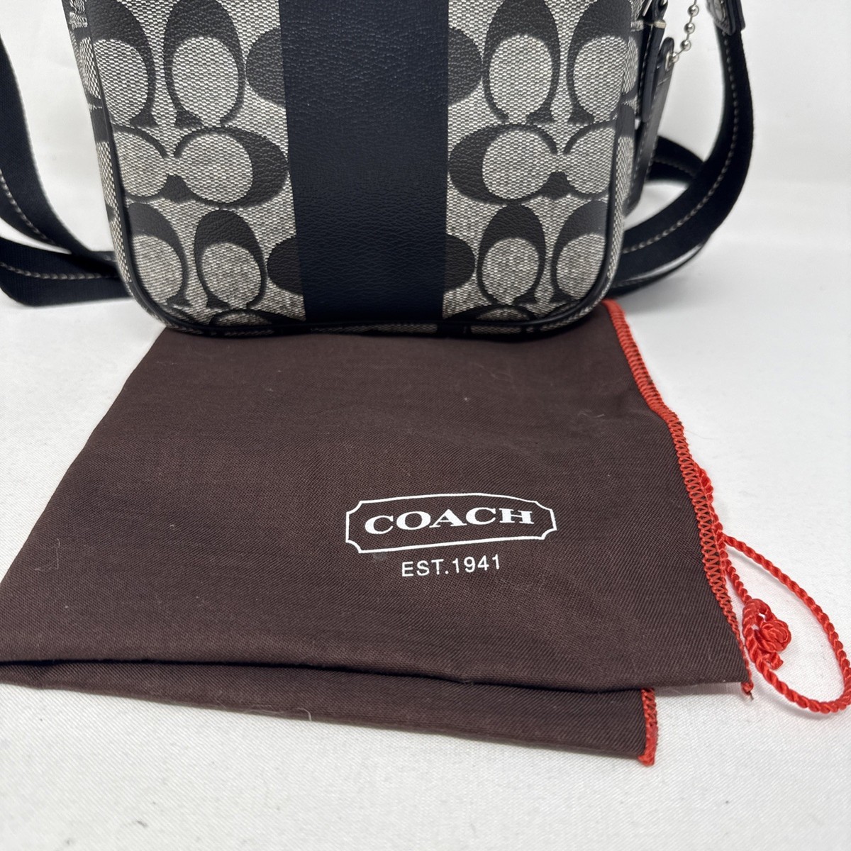 Coach Heritage Stripe Signature Flight Shoulder Bag | eBay