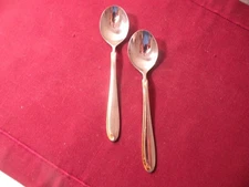 Set Of 2 Teaspoons ESTASI Alessandro for Mikasa 18/8 Stainless Gold Accent 5 1/2