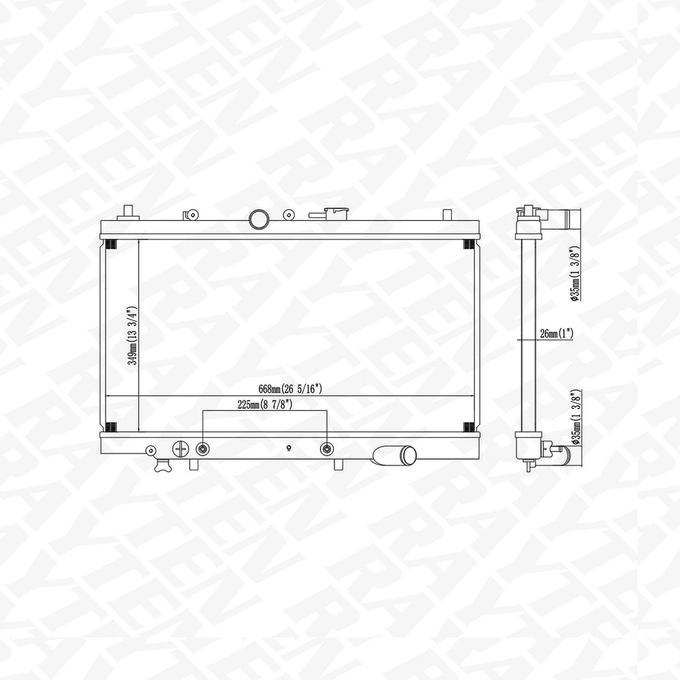Full Aluminium Radiator for 1986-1989 Mazda 323 1987-1990 Mercury Tracer Foto 4 de 4