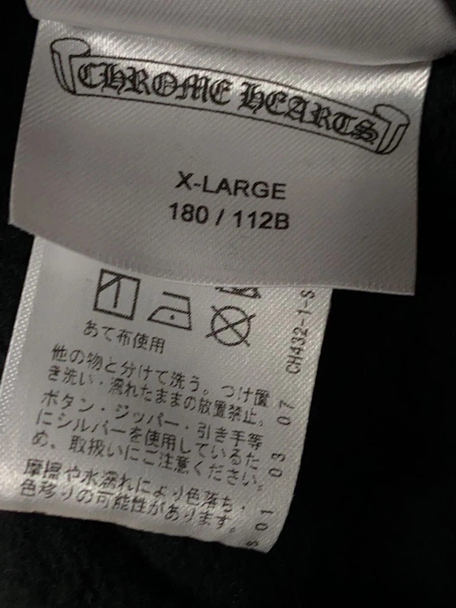 CHROME HEARTS Felpa con cappuccio Cromo Cuori Logo Vartico M Cotone Nero Usata