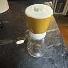 Vintage Federal Housewares Nut Grinder Gold w/White Lid Chicago IL 7 1/2"