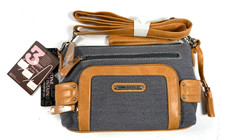Stone Mountain Belmar EW 3 Bagger Blue Vachetta Canvas 3 Bags In 1 Handbag NWT