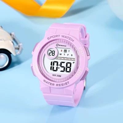 OHSEN Kinder Sportuhren 30M Wasserdicht Rosa Silikon Elektronische Armbanduhr - Bild 1 von 4