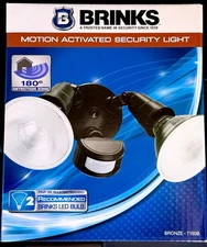 Brinks 180-Degree -2 Head - Motion Activated Security Light - Black Finish