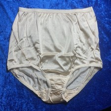 Underscore Nylon Brief Panties Size 5 Light Beige Shiny Panty