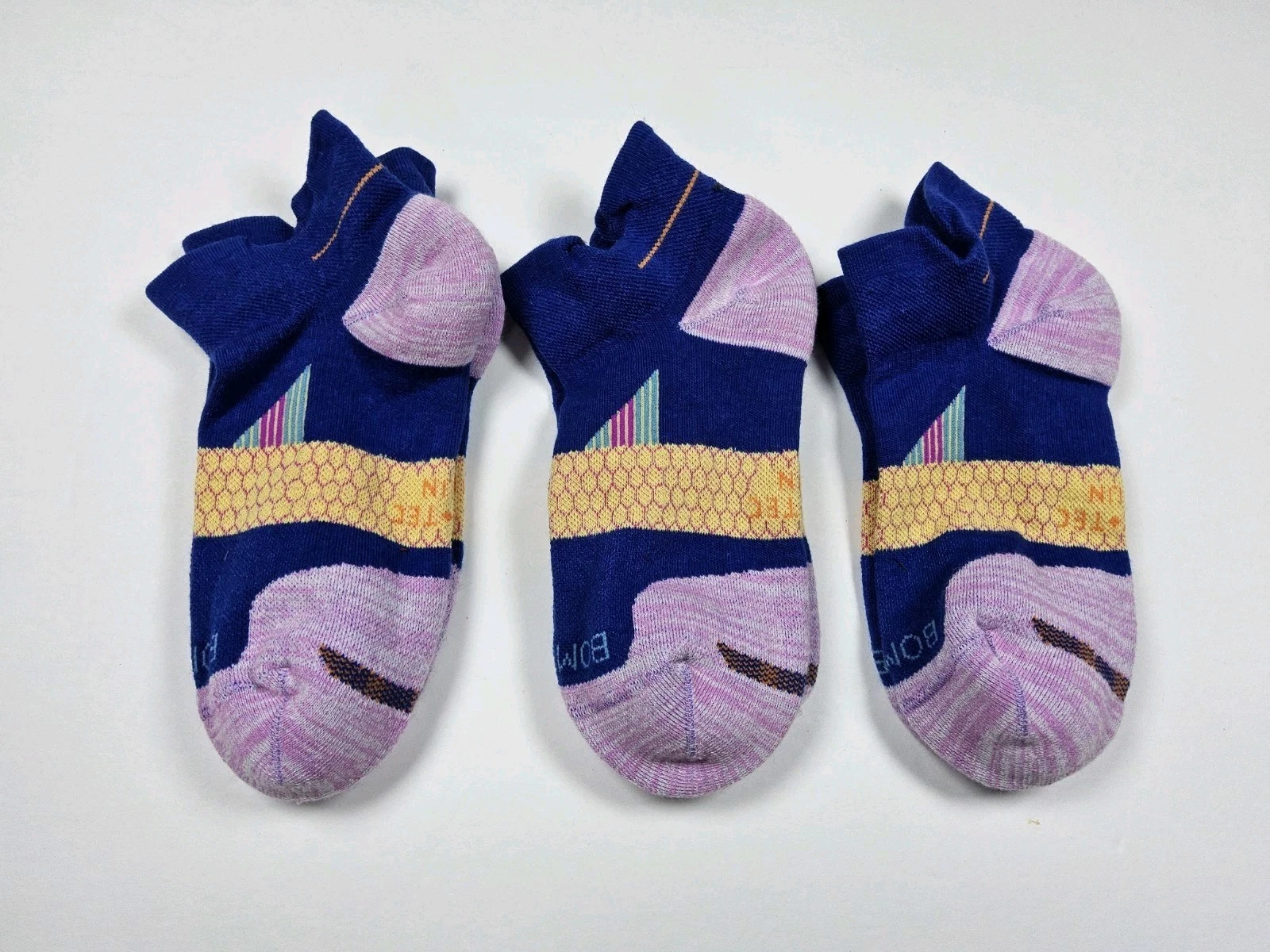 Bombas Hex-Tec Run Athletic Ankle Socks Lot Of 3 Pairs Size M