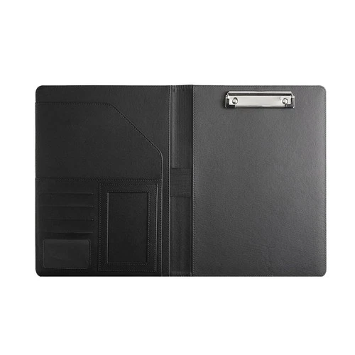 2X(Resume Portfolio Folder with A4 Size Clipboard Black Leather Padfolio2657