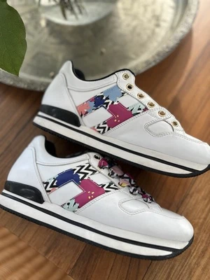 Hogan Leder Sneaker weiß gemustert Gr.37 5 Damen Sneaker - Bild 1 von 4