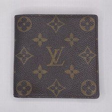 Auth Louis Vuitton Monogram Canvas Marco Bifold Wallet Coin Pocket Vintage USA