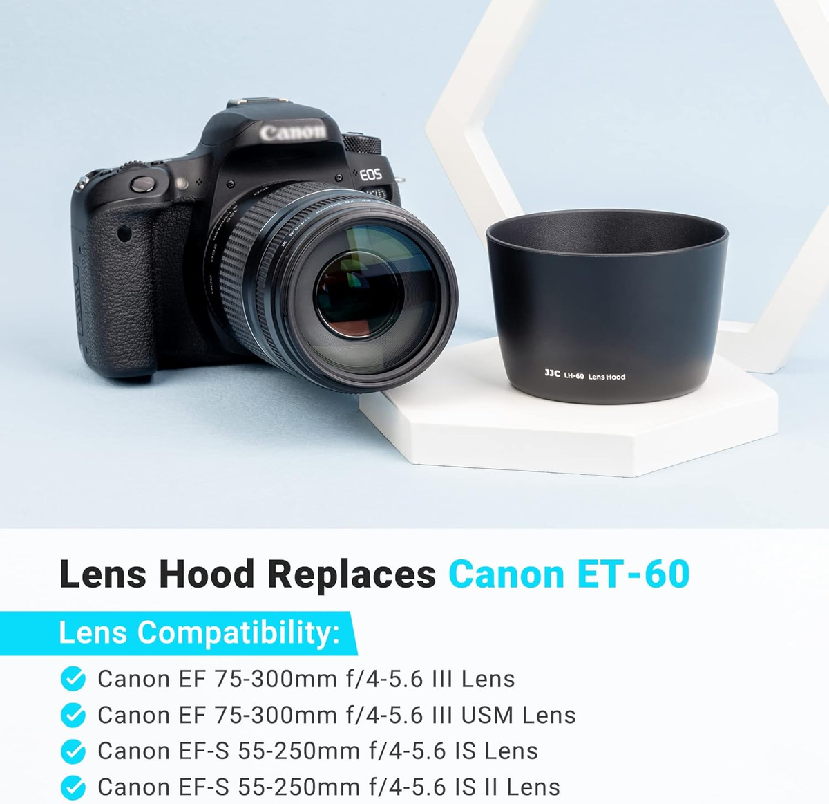 Camera Lens Hood Shade Fits for Canon RF 75-300Mm F/4-5.6, EF 75 Camera Lens Hood Shade Fits for Canon RF 75-300Mm F/4-5.6, EF 75