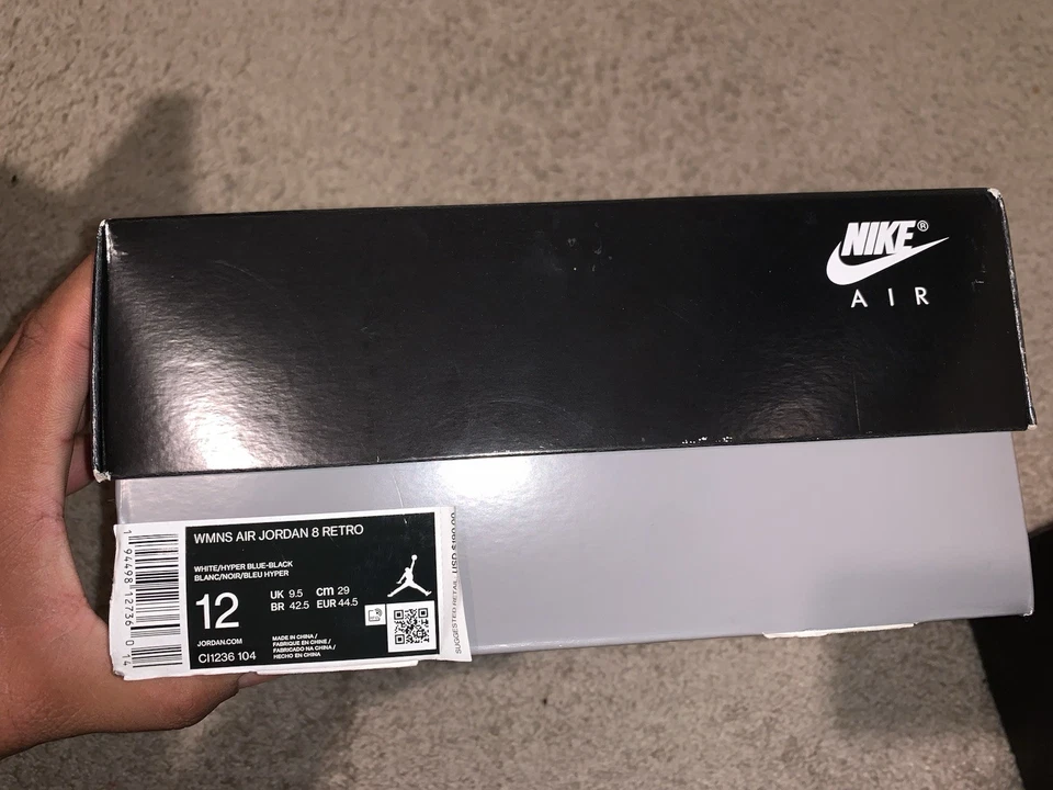 Nike Air Jordan 8 Zapatillas Retro Para Mujer Blanco/Borgoña, Talla 12 W (10.5M) Foto 4 de 4