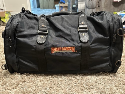 #ad Harley Davidson Black Duffle Bag Motorcycle Travel Gym Overnight Luggage $69.99