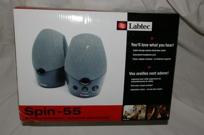Labtec Spin-55 Multipurpose Computer Speakers Black SEALED NEW