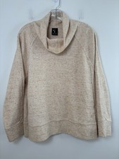 Nike Sweatshirt Pullover Medium Woman s Swoosh Cowl Neck Beige Heather