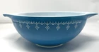 VTG 444 Pyrex Cinderella Bowl 4 Qt Snowflake Blue Garland Mixing Handles spout